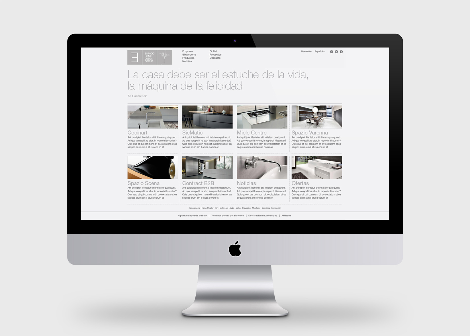 Espacio Home Design Group. Brochure and website.